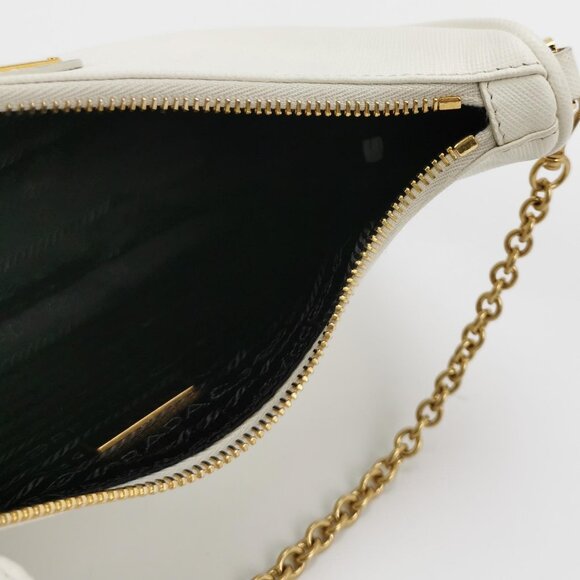 Prada Re-Edition White Leather Golden chain 2005 single-shoulder bag - Picture 6 of 7